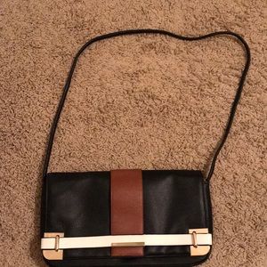 Asos foldover clutch- mixed neutrals with gold